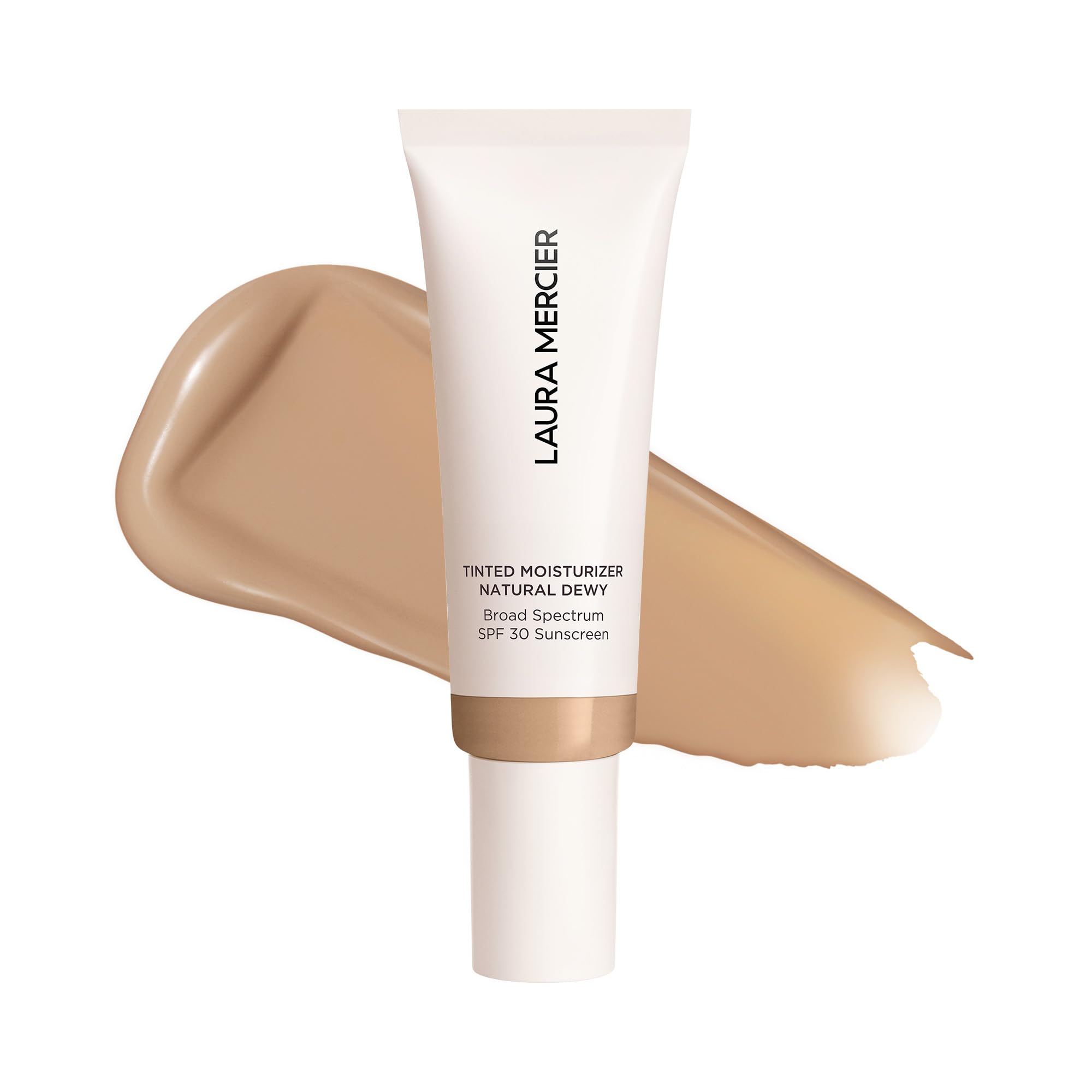 Laura Mercier Tinted Moisturizer Natural Dewy bottle showing lightweight hydration with SPF 30