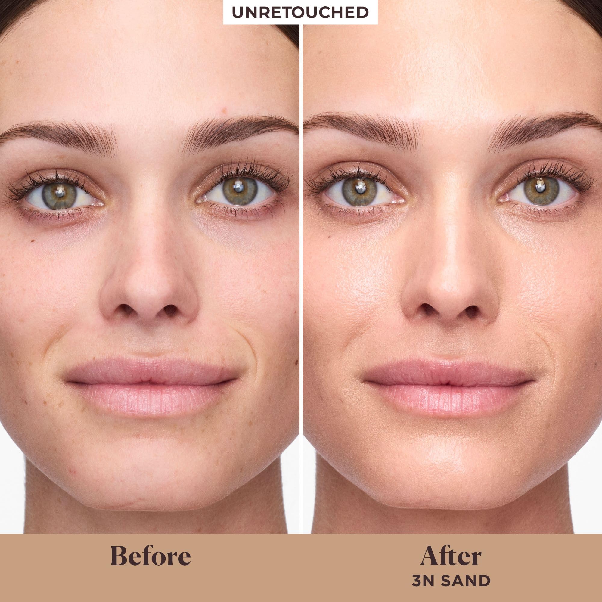Laura Mercier Tinted Moisturizer Natural Dewy swatch blended with skin tone for even glow