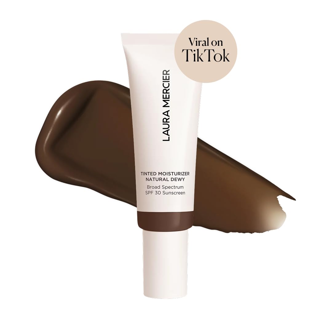 Laura Mercier tinted moisturizer swatch demonstrates sheer to light buildable coverage.