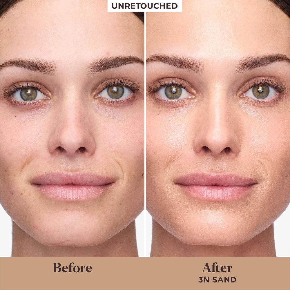 Laura Mercier tinted moisturizer being applied for sheer to light coverage.