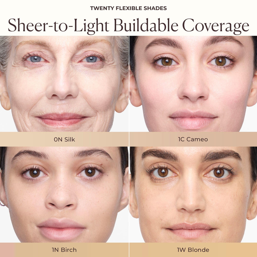 Open bottle reveals silky, lightweight cream texture for easy application.