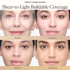 Open bottle reveals silky, lightweight cream texture for easy application.
