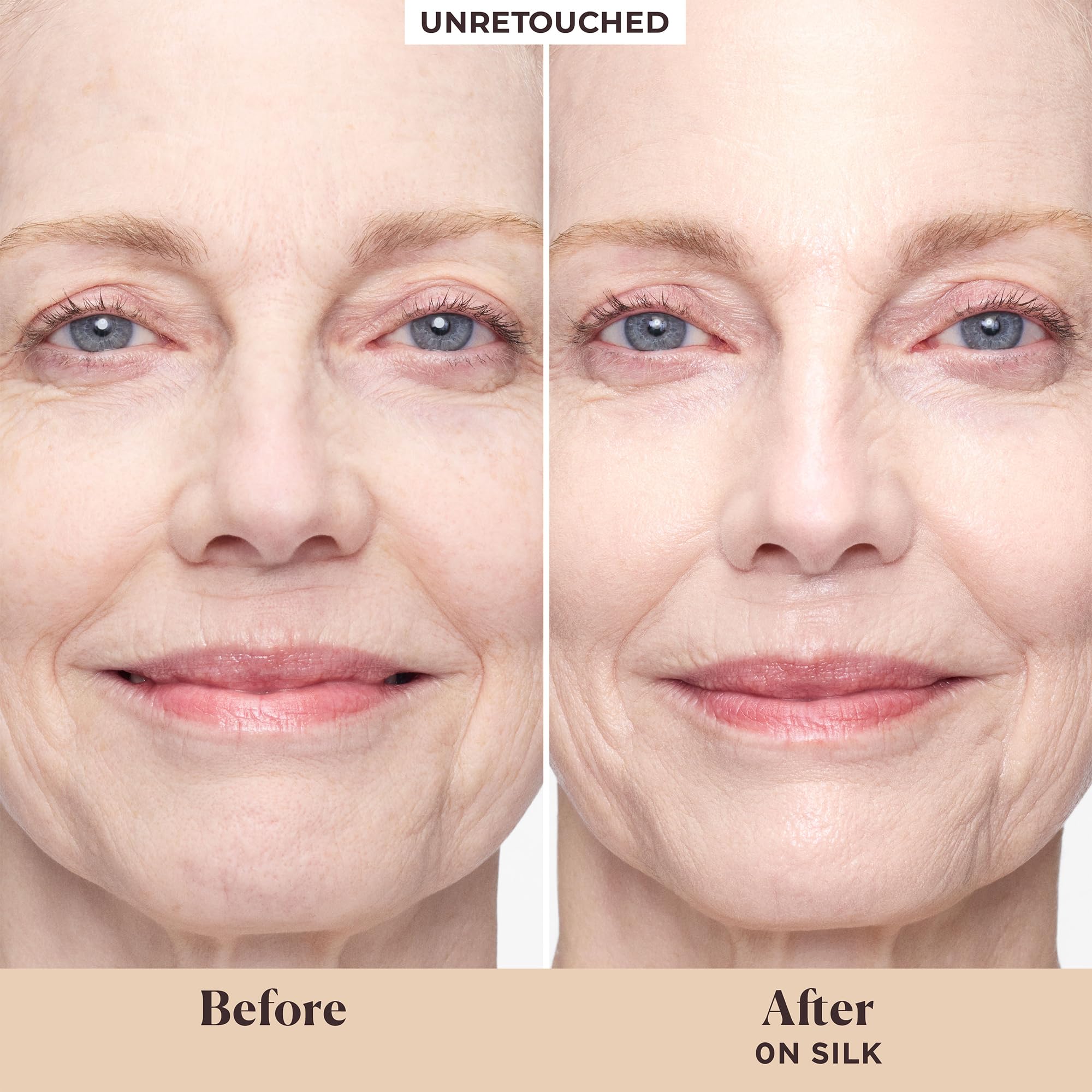 Laura Mercier swatch on hand reveals sheer-to-light coverage for a natural look.