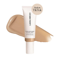 Laura Mercier Tinted Moisturizer Natural Dewy swatch on skin for sheer to light coverage
