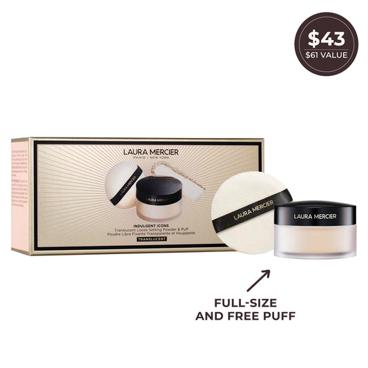 Laura Mercier Velour Puff in packaging for precise powder application