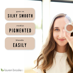 Lauren Brooke Cosmetiques Cocoa Latte Matte swatch with vanilla scent complements daily makeup.
