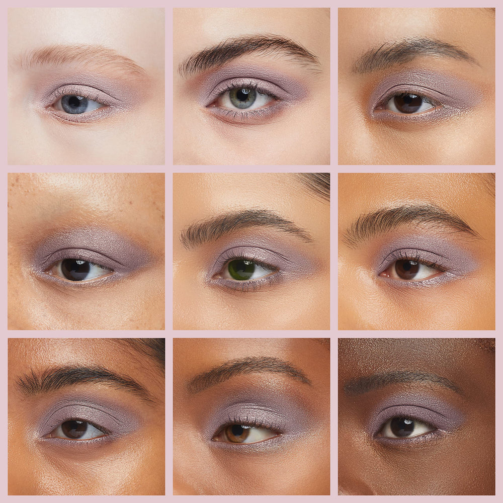 Lauren Brooke Cosmetiques Dahlia Shimmer cream eyeshadow being blended for a silky look.