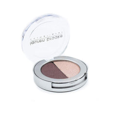 Lauren Brooke Cosmetiques pressed eyeshadow duo Tanzi close up shows silky pigment for easy blending