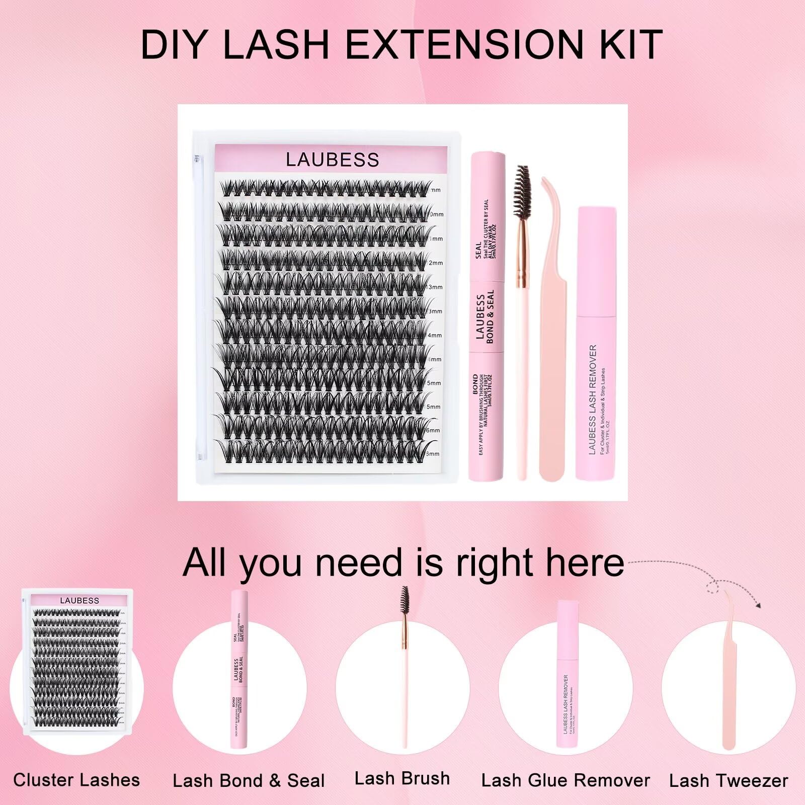 LAUBESS waterproof kit design helps lashes stay intact through daily life