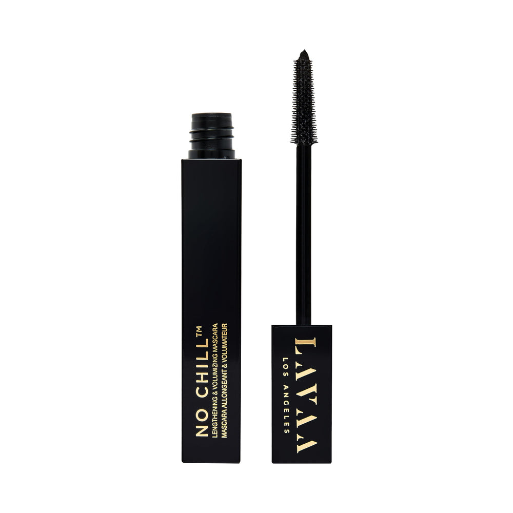 Lavaa Beauty No Chill Mascara cone wand lifts and lengthens lashes.