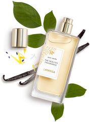 Lavanila Pure Vanilla perfume bottle closeview communicates lasting vanilla character.