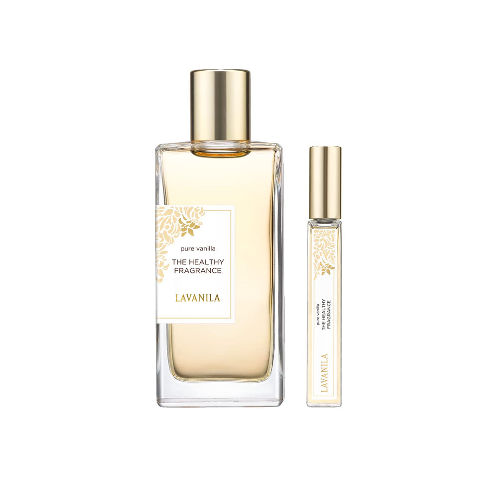 Lavanila Pure Vanilla perfume set bottle highlighting Madagascar vanilla for a clean, natural aroma.