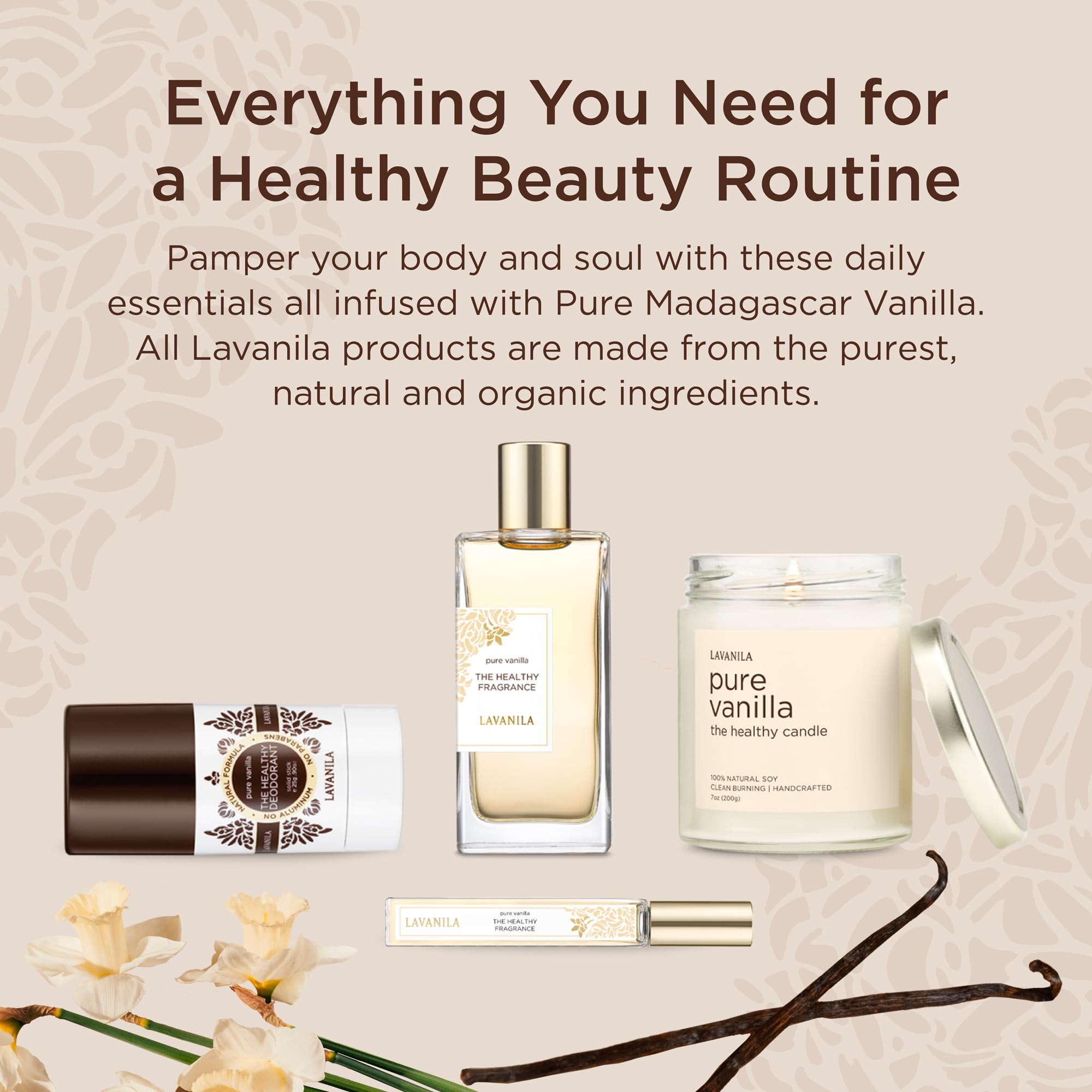 Lavanila Pure Vanilla perfume set USA-made label signals crafted quality.