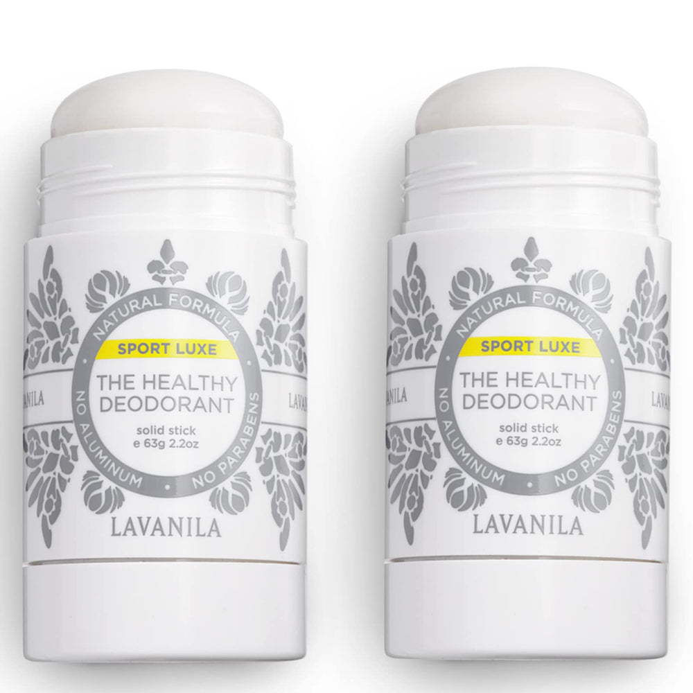 Lavanila Sport Luxe aluminum-free label close-up promoting clean protection