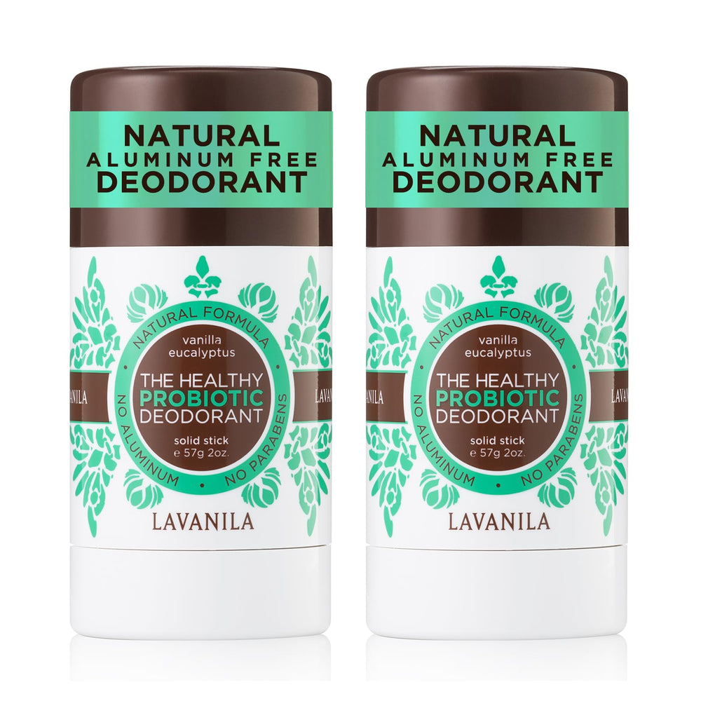 Lavanila vanilla-eucalyptus-deodorant-stick aluminum-free protection with aloe for sensitive skin.