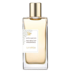 Lavanila Vanilla Sugarcane perfume bottle on a clean vanity for daily wear.