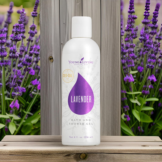Lavender Bath & Shower Gel creamy-lather close-up showing smooth skin after washing.