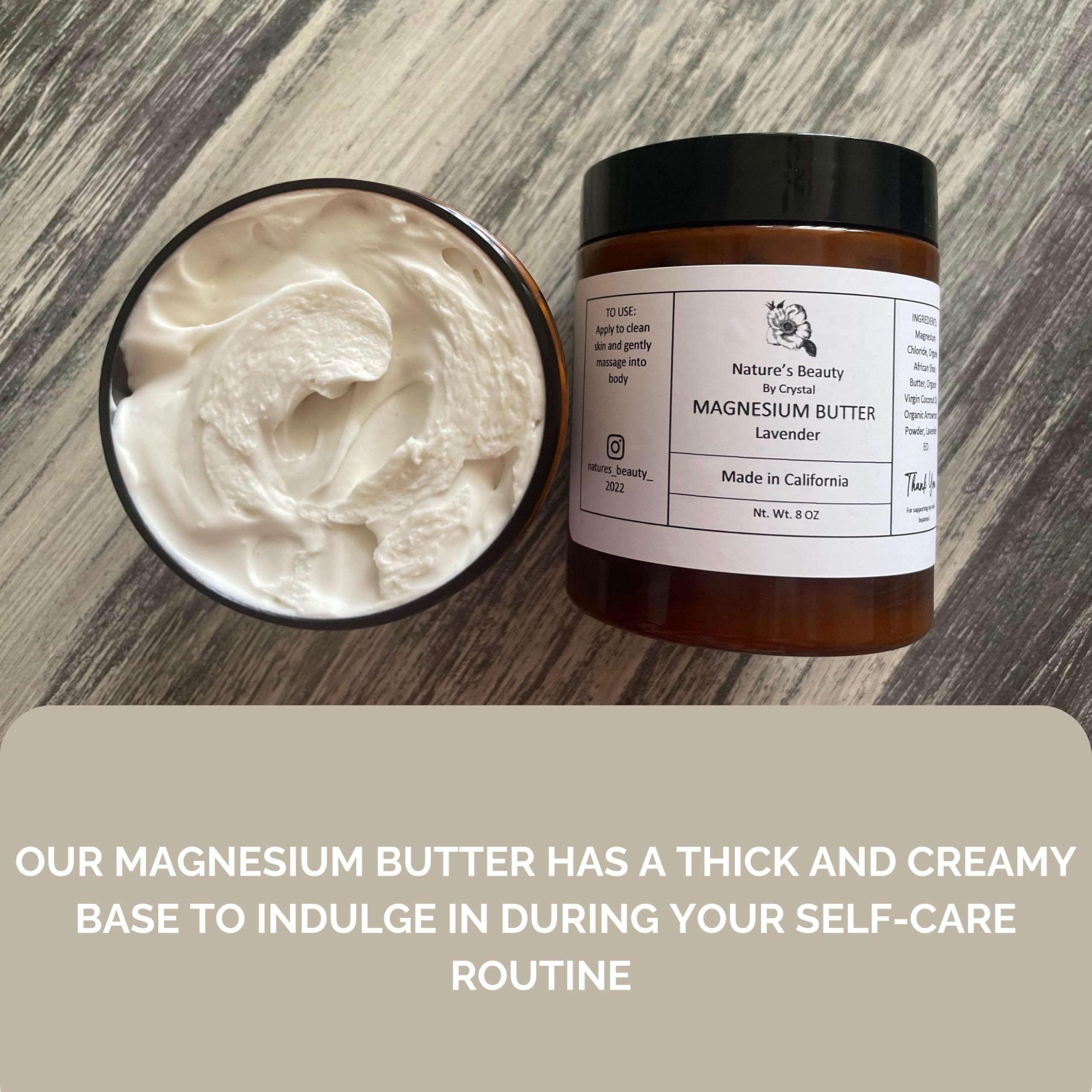 Close-up of Lavender Magnesium Lotion texture highlighting whipped, creamy consistency.