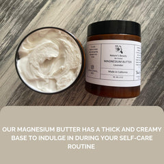 Close-up of Lavender Magnesium Lotion texture highlighting whipped, creamy consistency.