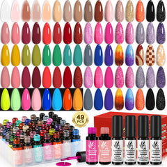 Lavender Violets 49-piece gel set box for at-home manicures.
