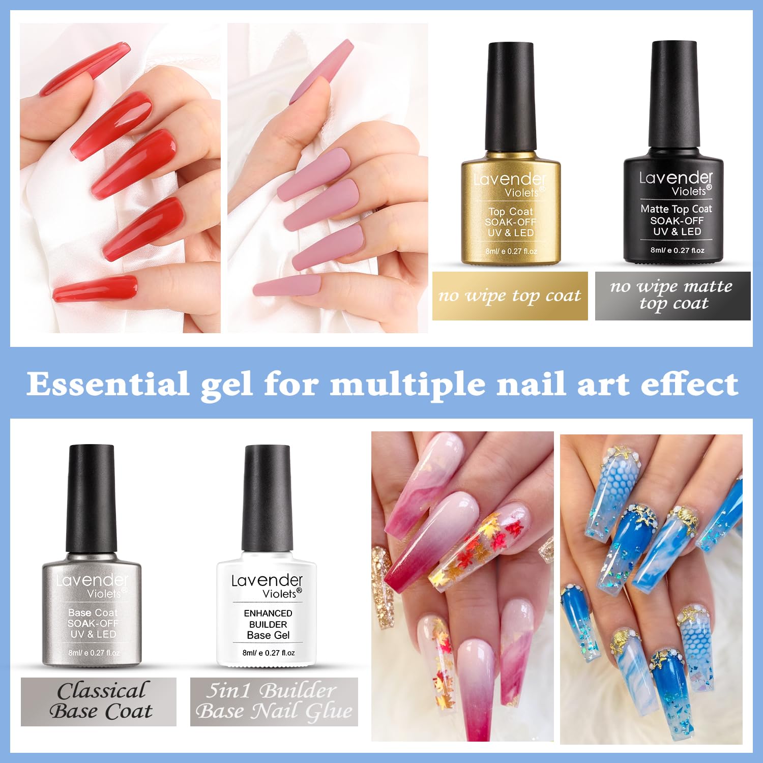 Lavender Violets glossy top coat delivers high shine
