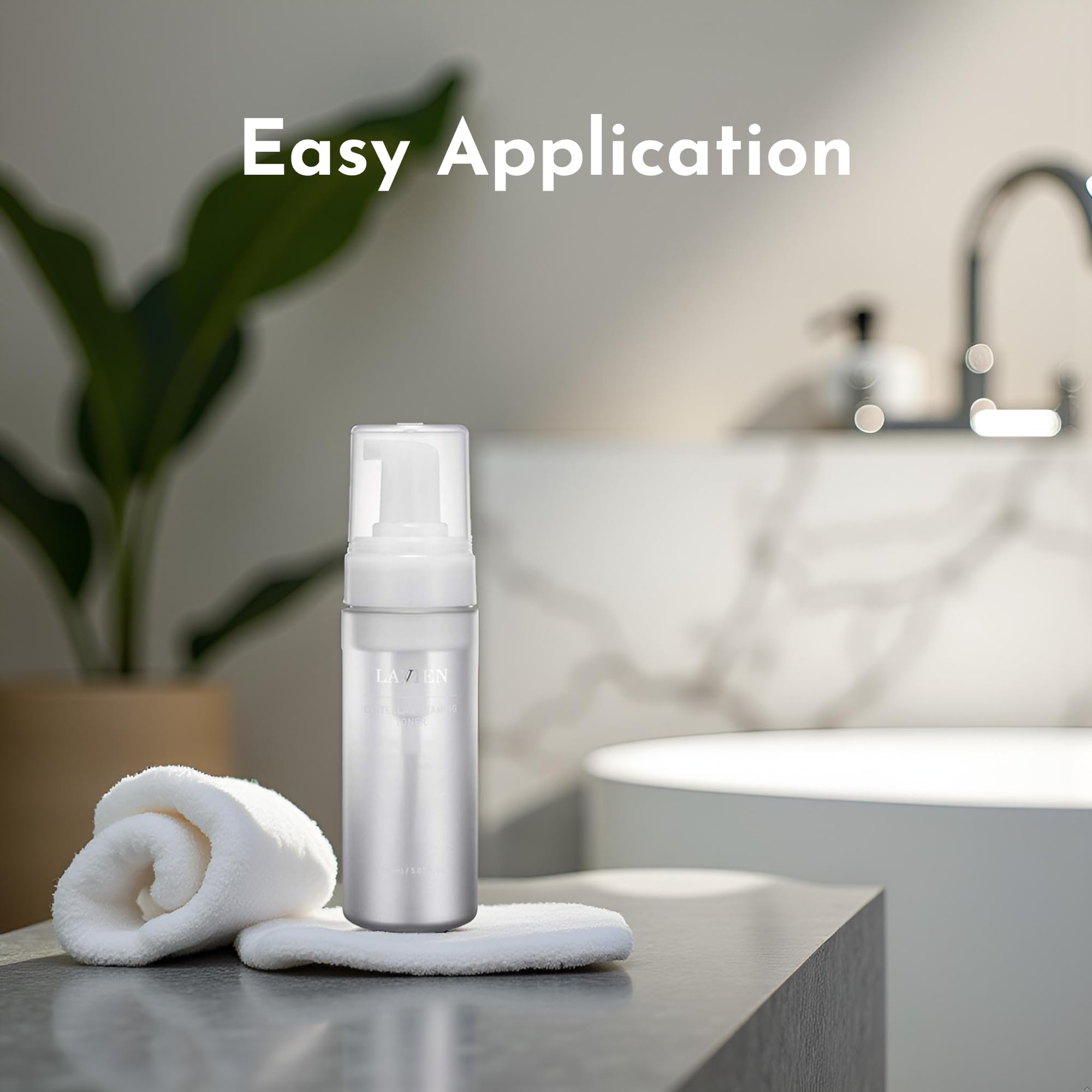 Application on a cotton pad shows easy gentle cleansing and prep