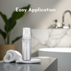 Application on a cotton pad shows easy gentle cleansing and prep