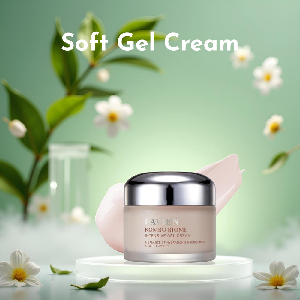 LAVIEN Kombu Biome Intensive Gel Cream applied to skin absorbs quickly with light feel