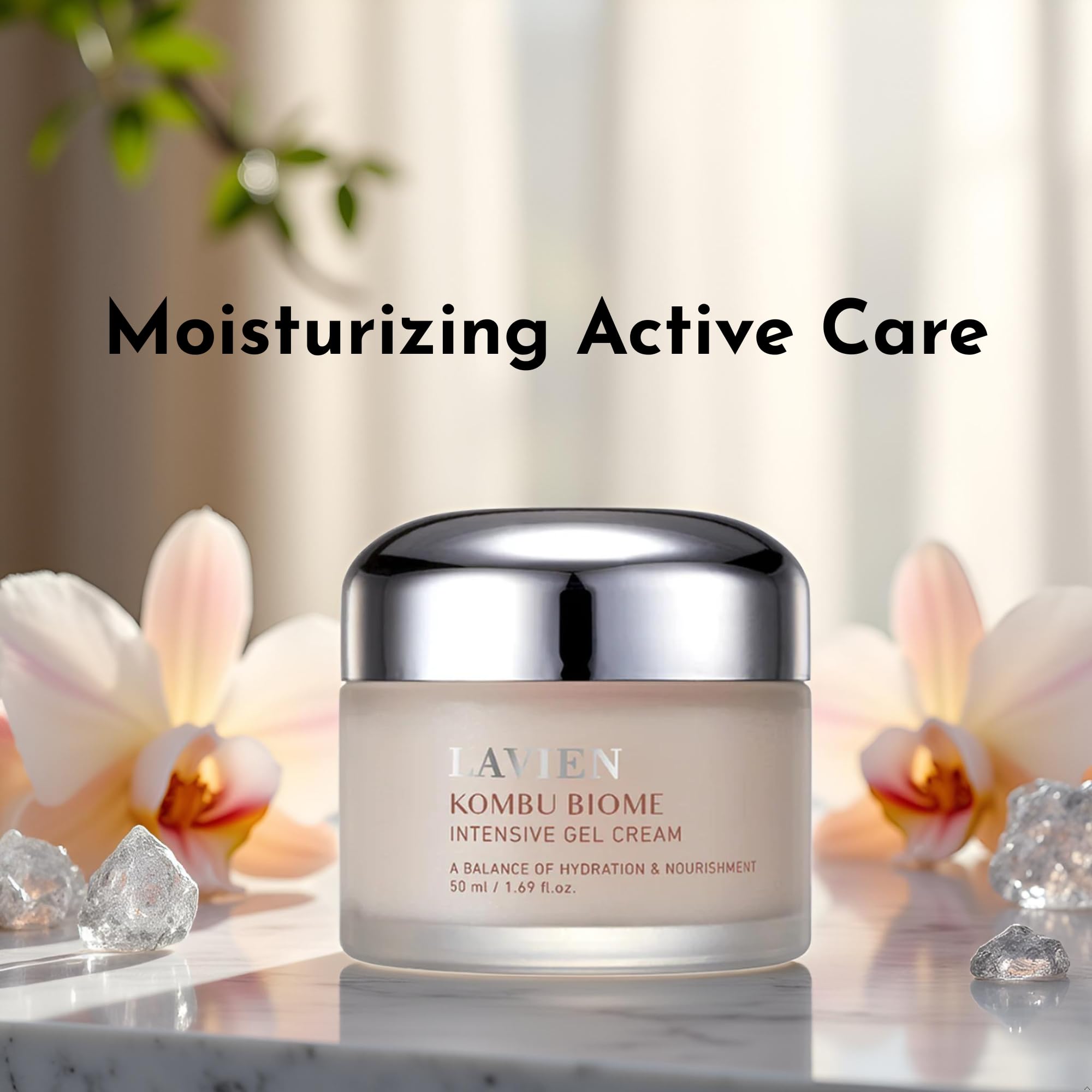 LAVIEN Kombu Biome Intensive Gel Cream on skin provides plump, refreshed look