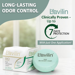 Lavilin packaging highlights aluminum-free, skin-friendly formula.