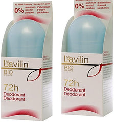Lavilin roll-on deodorant 2.1 oz 2-pack provides long-lasting odor control for active lifestyles.