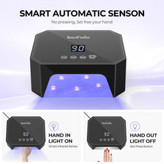 Lavinda 54W UV LED Nail Lamp with four timers for quick touches and long cures.