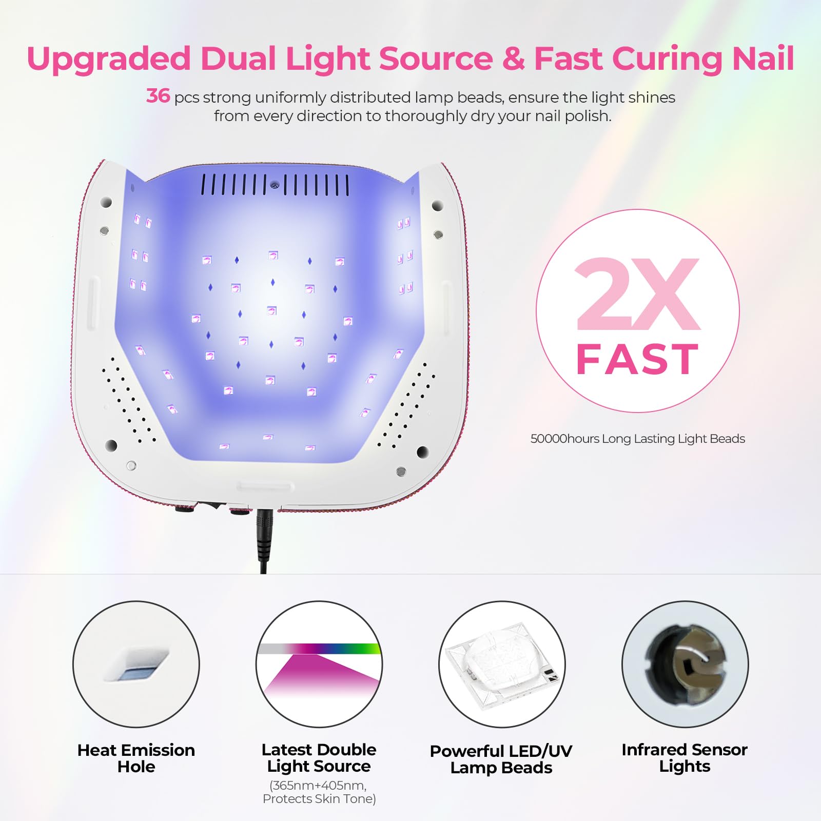 Lavinda 54W UV LED lamp with digital timer for precise curing sessions.