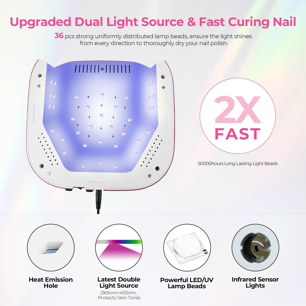 Lavinda 54W UV LED lamp with digital timer for precise curing sessions.