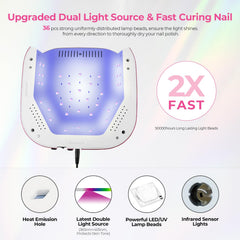 Lavinda 54W UV LED lamp with digital timer for precise curing sessions.