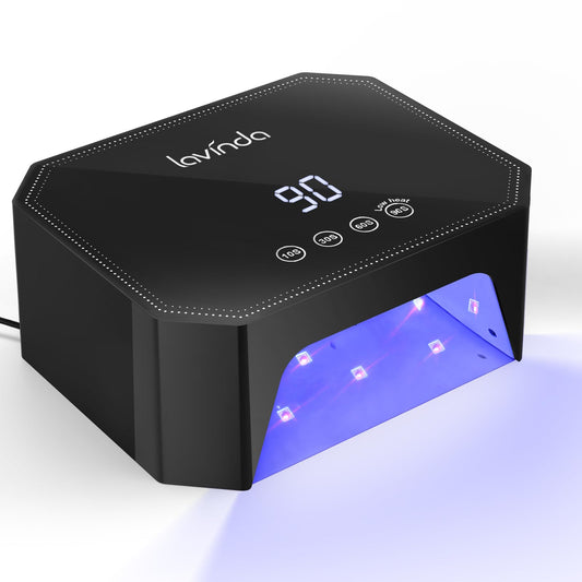 Lavinda 54W UV LED Nail Lamp front view for quick gel cures at home and salon.