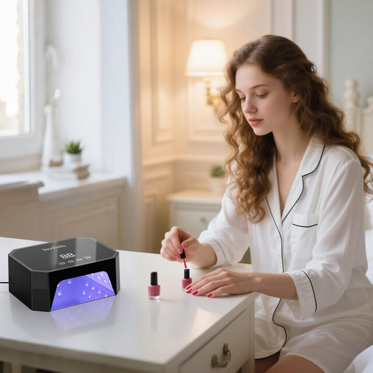 Lavinda 54W UV LED Nail Lamp LCD display supports precise timing for better results.