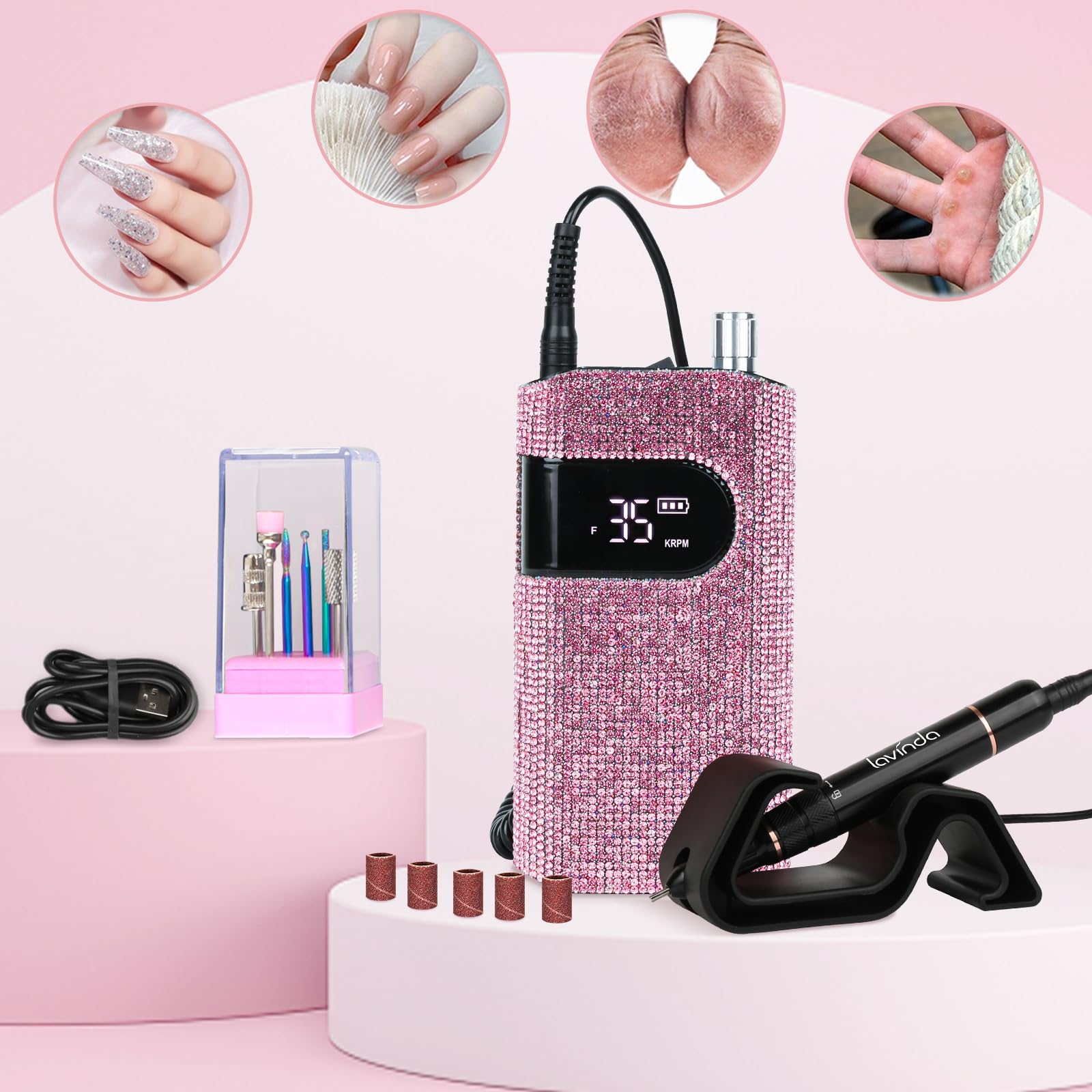 Lavinda all in one nail care kit for home or professional use