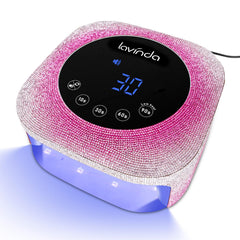 Lavinda gradient pink nail lamp front view for quick, even gel curing at home.