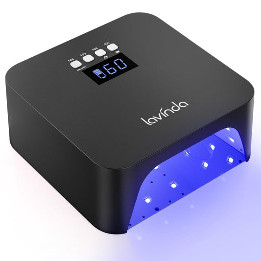 Lavinda NovaGlow Black front view for quick, even gel nail curing at home.