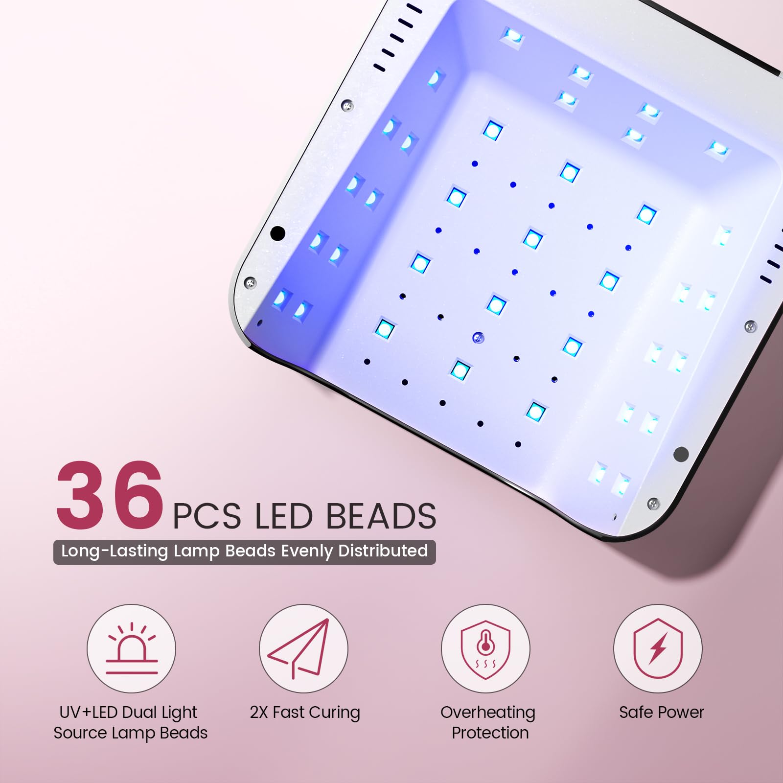 Lavinda NovaGlow Black open-frame design for better heat dissipation during use.