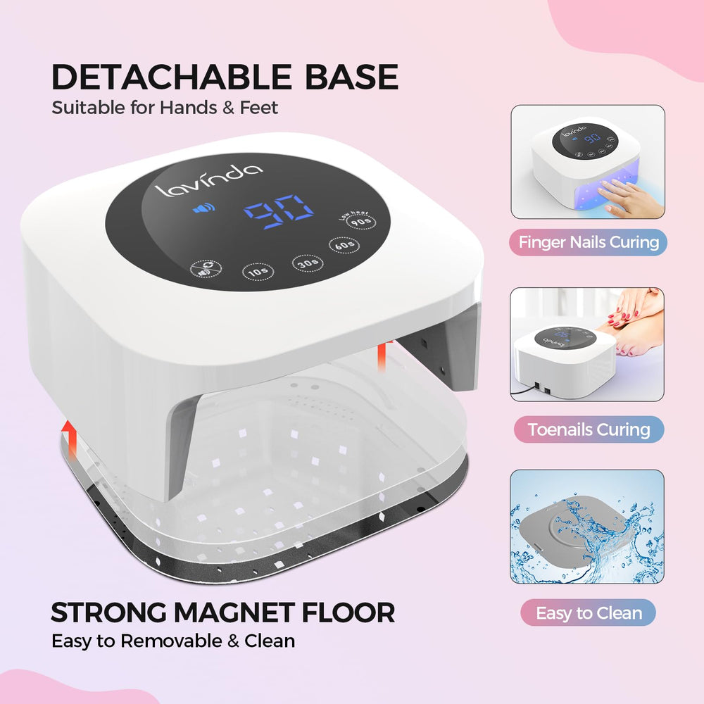 Lavinda UV nail lamp with large interior space for nails and pedicures