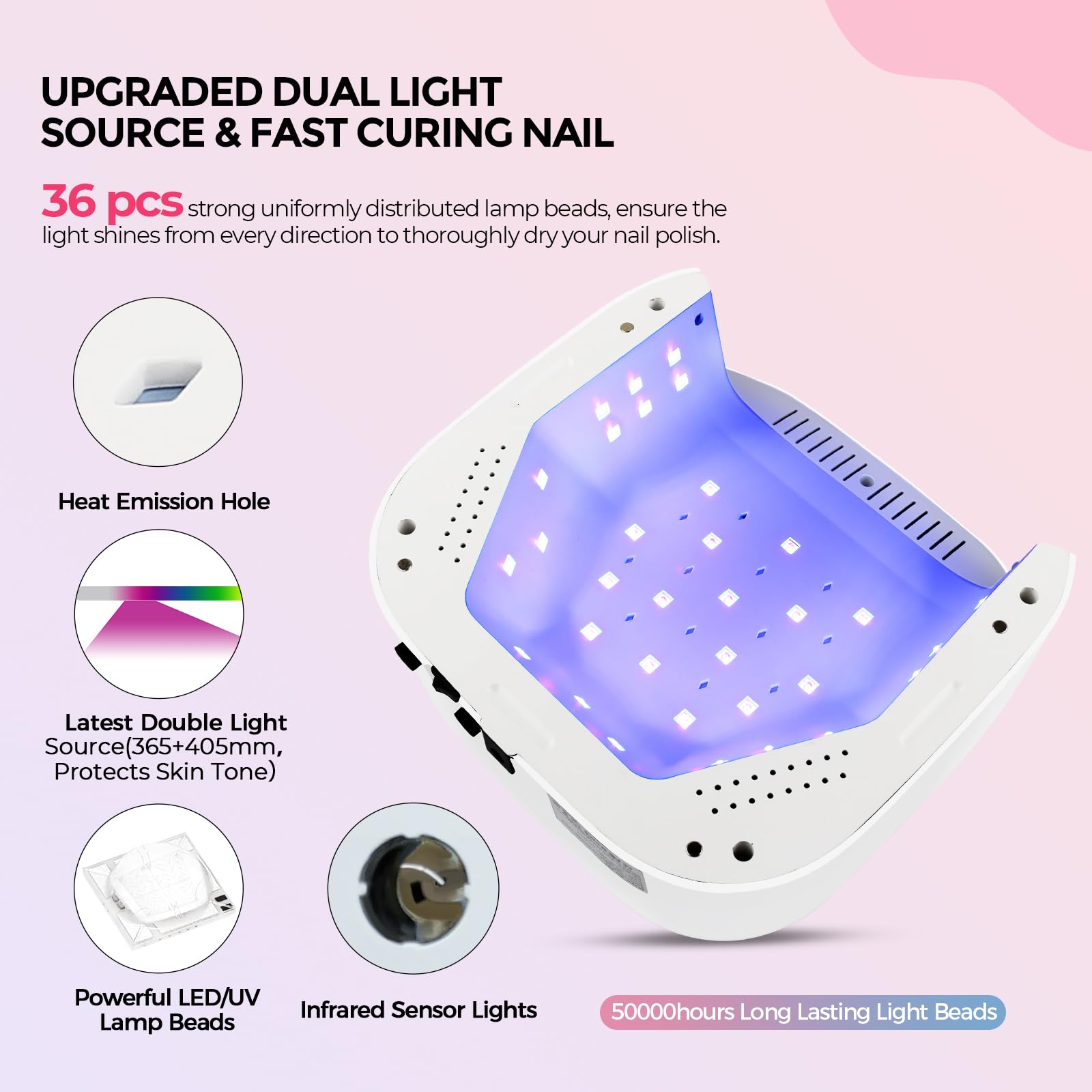 Lavinda UV nail lamp LCD panel with four timer settings for customizable cures