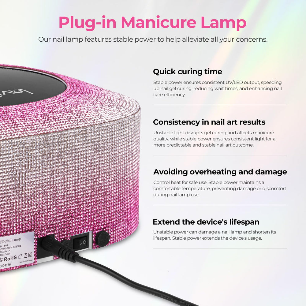Lavinda UV nail lamp detachable base for versatile setup and easy cleaning.