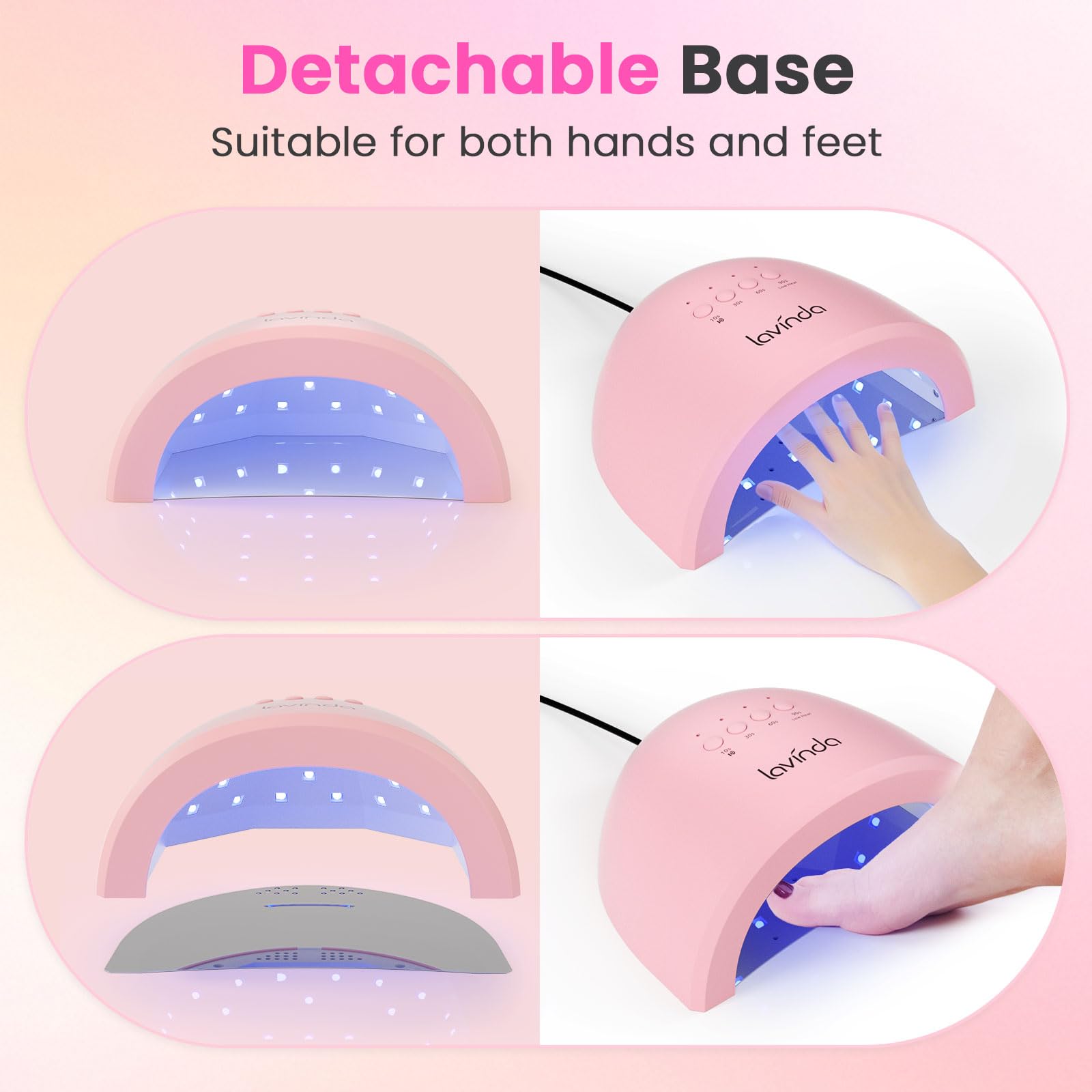 Lavinda UV nail lamp dual light source ensures even curing