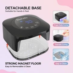 Lavinda UV nail lamp four timer settings enabling versatile curing.