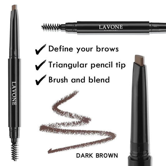 LAVONE Brow Pencil precision tip swatch for ultra-fine, natural hair-like lines.