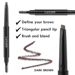 LAVONE Brow Pencil precision tip swatch for ultra-fine, natural hair-like lines.