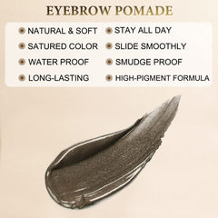 LAVONE dual-ended eyebrow brush shown for grooming and blending.