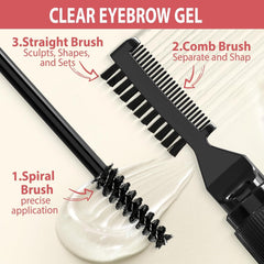 LAVONE angled brow brush for precise eyebrow shaping